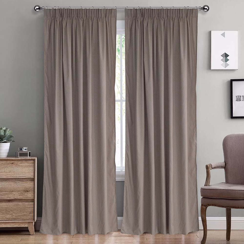 LINO ΚΟΥΡΤΙΝΑ EMBOSSED ΜΕ ΤΡΕΣΑ TAUPE 140X235 LINO ΚΟΥΡΤΙΝΑ EMBOSSED ΜΕ ΤΡΕΣΑ TAUPE 140X235