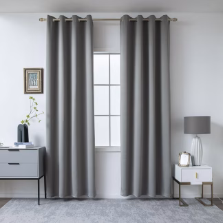 Κουρτίνα Blackout Σκίασης Με 8 Κρίκους Art Ideal 8400 140x270 Ανθρακίτης