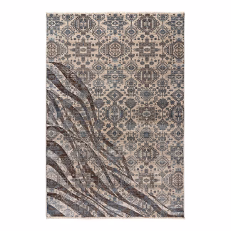 Πατάκι Bliss Art 9629 67x130 Μπεζ,μόκα,μπλε