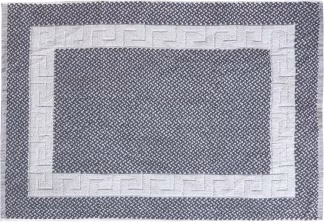 Ταπέτο Μπάνιου Atlas Art 3017 Νηματοβαφή Μαίανδρος 50x75 Γκρι,λευκό