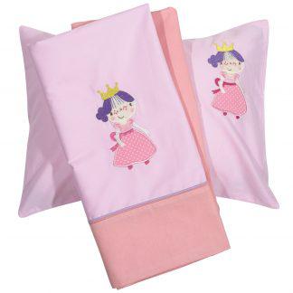 Das Baby Σετ Σεντονια Κούνιας 120x160 Ροζ Smile Embroidery 6596