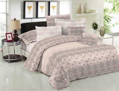 Κομβος Σετ Σεντονια Μονα Λαστιχο 100x200+20 Cotton Line Printed Dante Brown