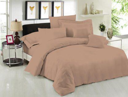 Σεντόνι Μεμονομένο LeBlanc Μονόχρωμο Polycotton 50/50 TC144 Light Brown Μονό με λάστιχο 100x200+35