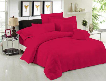 Σεντόνι Μεμονομένο LeBlanc Μονόχρωμο Polycotton 50/50 TC144 Cherry Μονό με λάστιχο 100x200+35