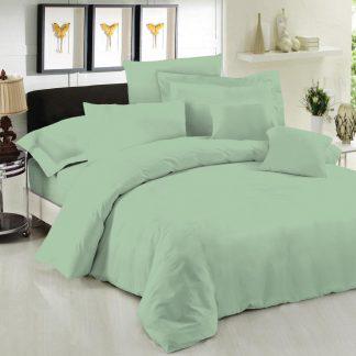 Σεντόνι Μεμονομένο LeBlanc Μονόχρωμο Polycotton 50/50 TC144 Green Μονό με λάστιχο 100x200+35