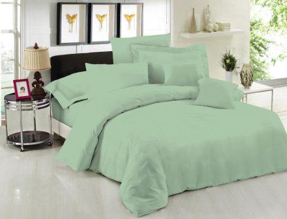 Σεντόνι Μεμονομένο LeBlanc Μονόχρωμο Polycotton 50/50 TC144 Green Μονό με λάστιχο 100x200+35