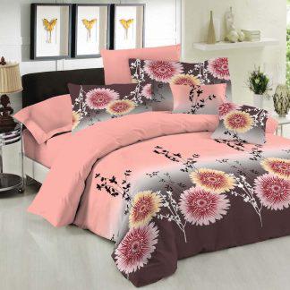 Σετ Σεντόνια Le Blanc Premium Cotton 100% Chrysanthemum Peach Μονά 170x270