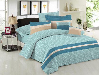 Σετ Σεντόνια Le Blanc Premium Cotton 100% Brooklyn Aqua Μονά 170x270