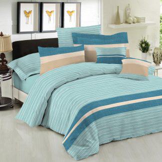 Σετ Σεντόνια Le Blanc Premium Cotton 100% Brooklyn Aqua Υπέρδιπλα 240x270