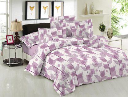 Σετ Κουβερλί Le Blanc Premium Cotton 100% Leaves Lilac Μονό 160x240