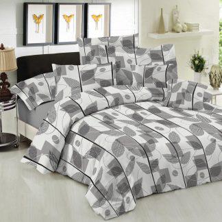 Σετ Πάπλωμα Le Blanc Premium Cotton 100% Leaves Grey Υπέρδιπλο 220x240