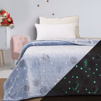 Κουβέρτα Μονή Φωσφορίζουσα Flash Art 6250 160x220 Γαλάζιο