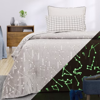 Κουβέρτα Μονή Φωσφορίζουσα Flash Art 6252 160x220 Γκρι