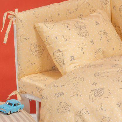 Melinen Home Σεντόνι Αγκαλιάς 85x110 Baby Line Happy Yellow