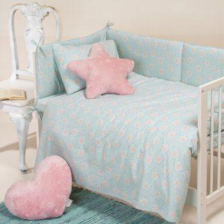 Melinen Home Πάνα 85x85 Baby Line Mini Stars Aqua