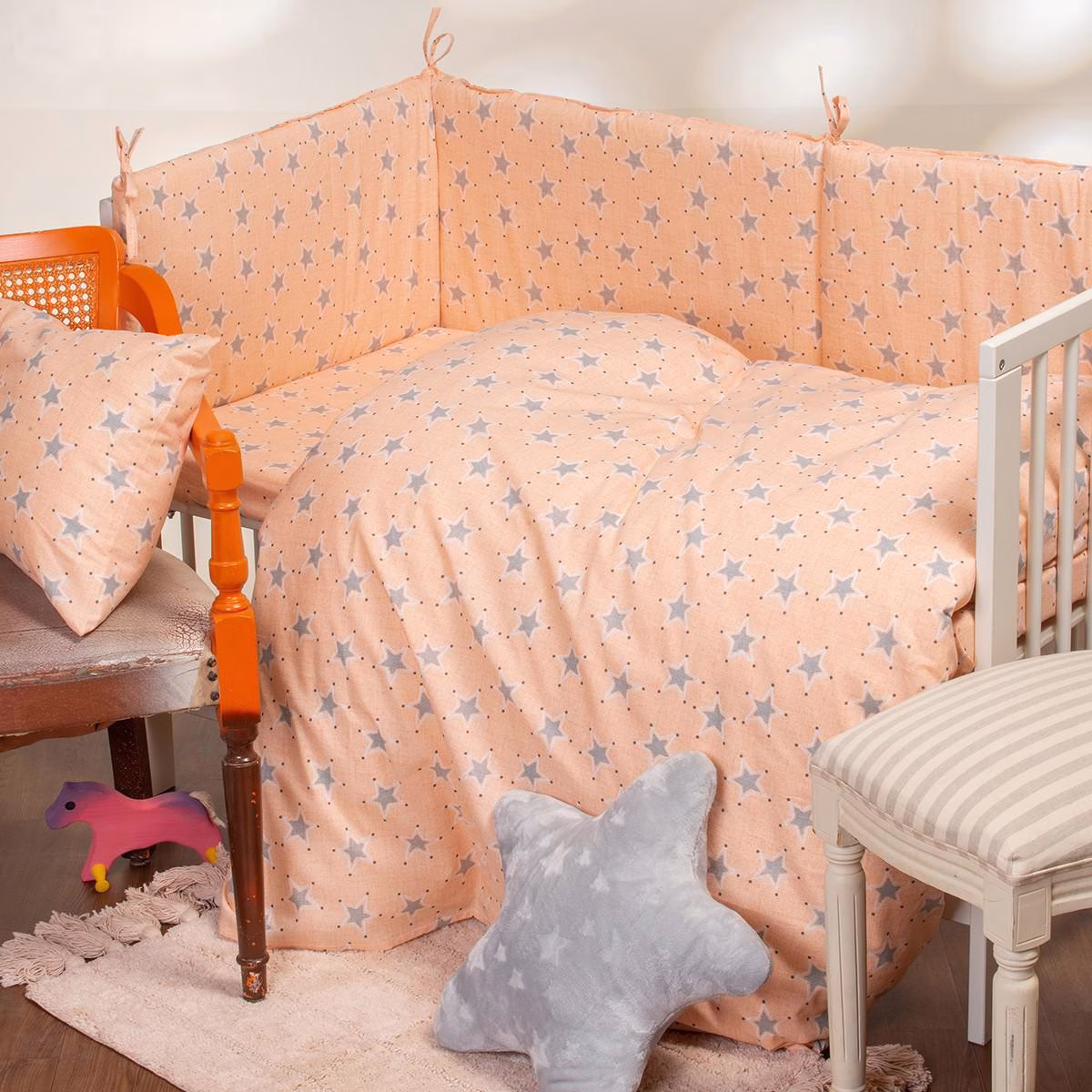 Σεντονι Μεμονωμενο Κουνιασ (λ) Mini Stars Rose Baby Line Σεντονι Μεμονωμενο Κουνιασ (λ) Mini Stars Rose Baby Line
