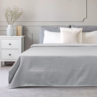 Κουβέρτα Μονή Stripe Ζακάρ Art 11172 170x270 Γκρι