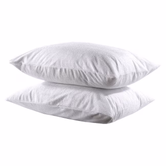 Ζεύγος Ζέρσει Αδιάβροχες Προστατευτικές Μαξιλαροθήκες Λευκό