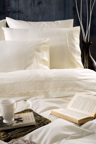 Helga - Σετ Σεντονια Με Δαντελα 4 Τεμ. Υπερδιπλο (230x260) Εκρου