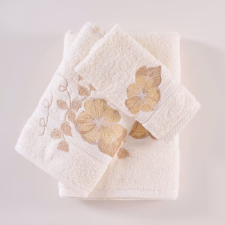 Deborah - Σετ Πετσετες 3τεμ. Εκρου Σετ 3 Τεμαχιων (30x50, 50x90, 80x150) Συσκευασια Κουτιου