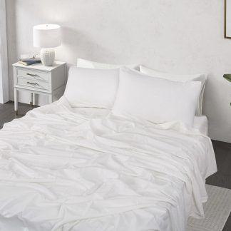 Beauty Home Σετ Σεντόνια Υπέρδιπλα 240x280 Hilton Art 1115 Λευκό
