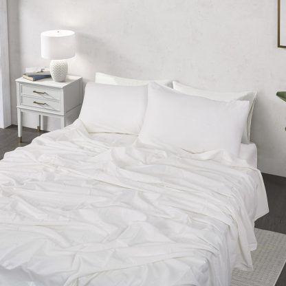 Beauty Home Σετ Σεντόνια Υπέρδιπλα 240x280 Hilton Art 1115 Λευκό