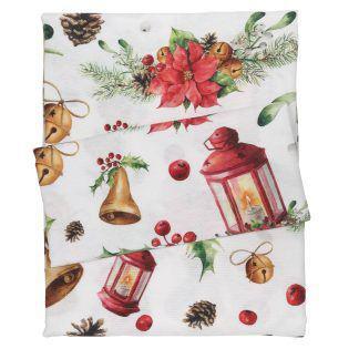Das Home Christmas Runner 45Χ140 0624 Κοκκινο - Μπεζ - Χρυσο Κοκκινο - Μπεζ - Χρυσο