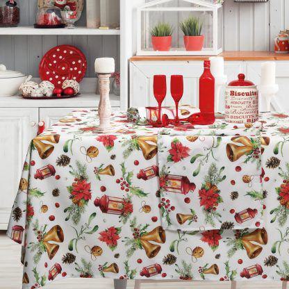 Das Home Christmas Runner 45Χ140 0624 Κοκκινο - Μπεζ - Χρυσο Κοκκινο - Μπεζ - Χρυσο