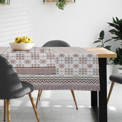 Das Home 0595 Runner 40Χ150 Κεραμιδι - Λευκο - Μεντα Κεραμιδι - Λευκο - Μεντα