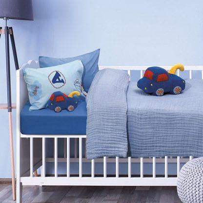 Das Baby 6475 Κουβερτα-Μουσελινα 110X150 Relax Σιελ Σιελ