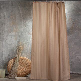 Melinen Home Κουρτινα Μπανιου 180Χ180 Jacquard Μπεζ 180(Υ)