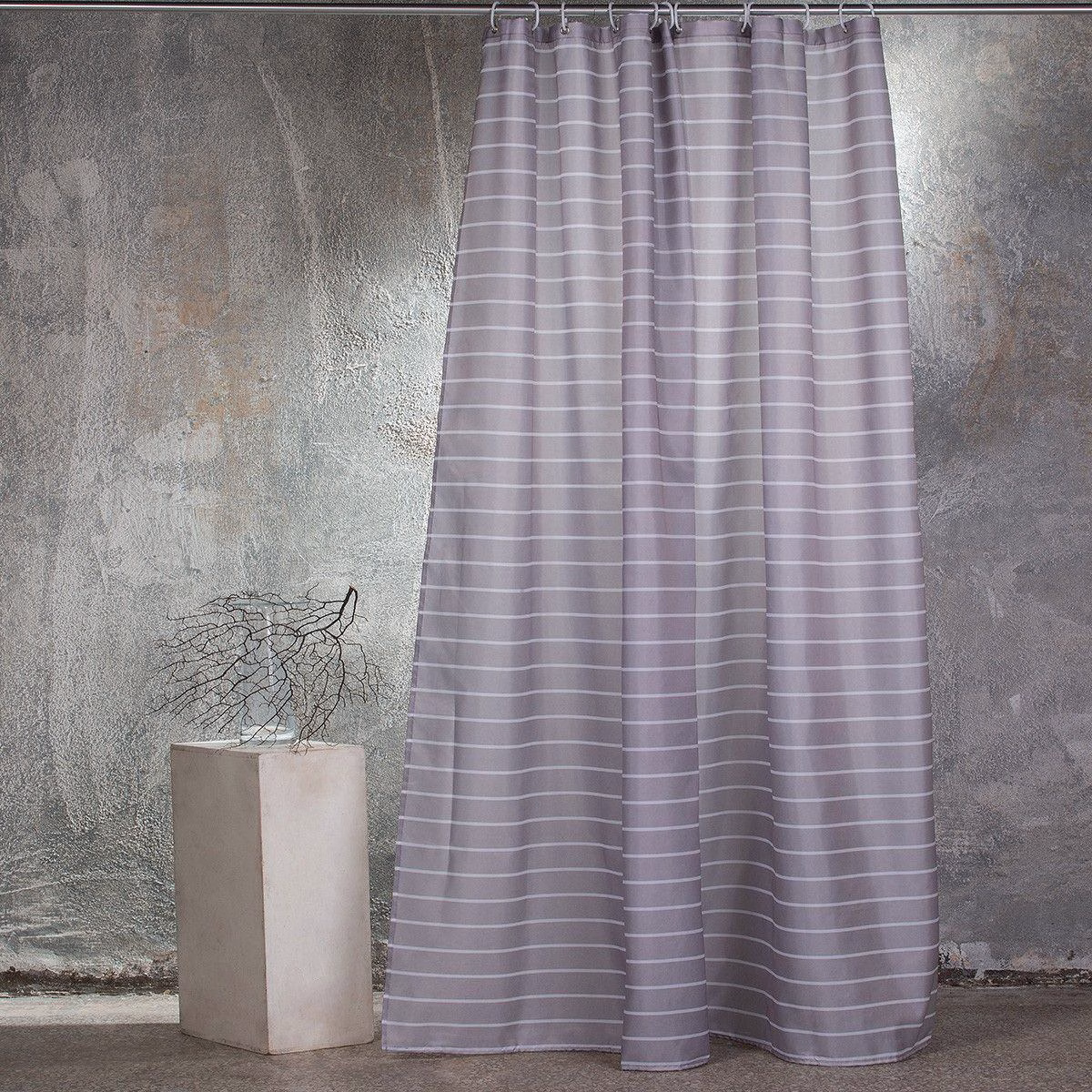 Κουρτινα Μπανιου 180x180 Stripe Grey Κουρτινα Μπανιου 180x180 Stripe Grey