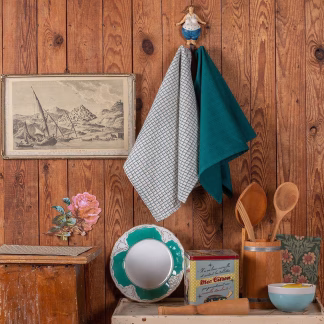 Πετσετεσ Κουζινασ Σετ 2 Τεμαχιων Carrot Teal