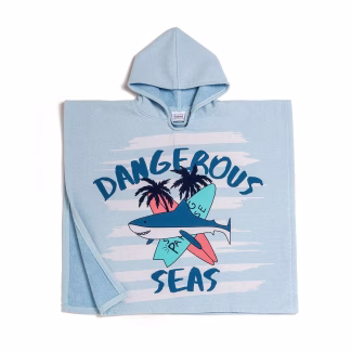 Melinen Home Παιδικο Ποντσο Θαλασσησ Dangerous Light Blue 60Χ60