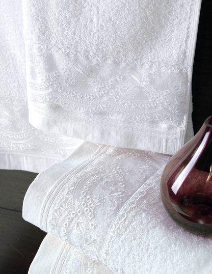 Rythmos Shiraz - Σετ Πετσετεσ 3Τεμ. Λευκο Σετ 3 Τεμαχιων (30X50, 50X90, 80X150) Συσκευασια Κουτιου