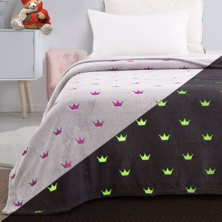 Κουβέρτα Μονή Φωσφορίζουσα Flash Art 6144 160x220 Γκρι