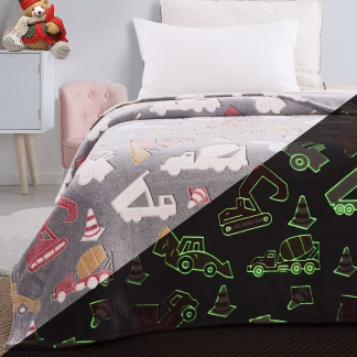 Κουβέρτα Μονή Φωσφορίζουσα Flash Art 6147 160x220 Γκρι