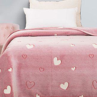 Sunshine Κουβέρτα φωσφοριζέ κούνιας Hearts Pink 110cm χ 140cm