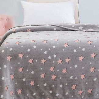 Sunshine Κουβέρτα φωσφοριζέ κούνιας Stars Pink 110cm χ 140cm