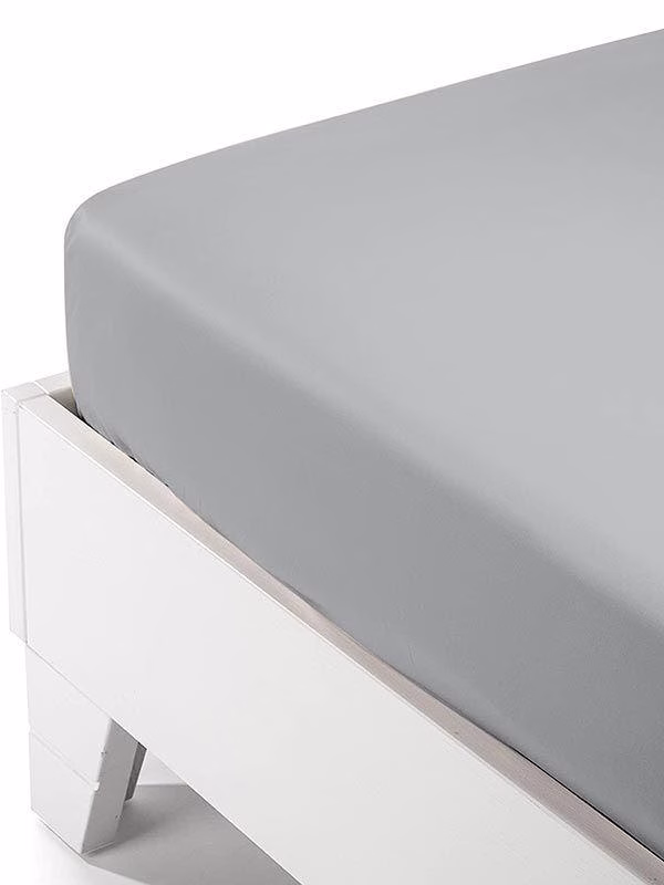 Κατωσέντονο Satin με λάστιχο Light Grey Διπλό (160x200+40) Κατωσέντονο Satin με λάστιχο Light Grey Διπλό (160x200+40)