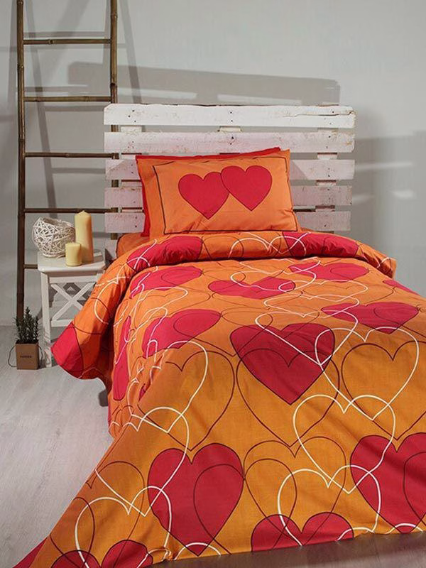 Σετ Σεντόνια Cotton Feelings εμπριμέ 910 Orange Μονό (165x270) Σετ Σεντόνια Cotton Feelings εμπριμέ 910 Orange Μονό (165x270)