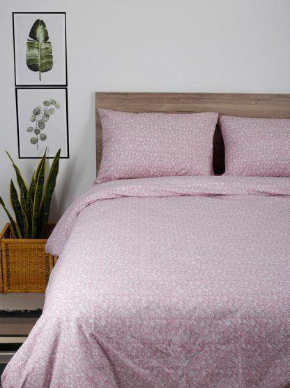 Sunshine Σετ Σεντόνια Cotton Feelings 920 Pink Μονό (165x270)