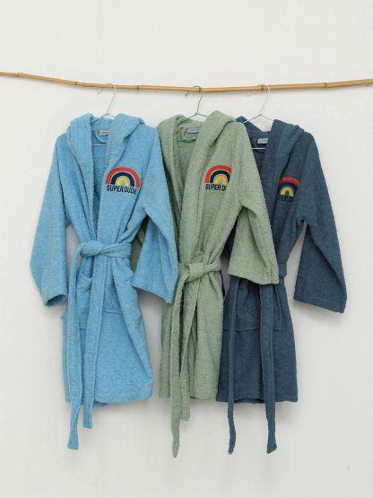Palamaiki Μπουρνούζι Με Κουκούλα Kids Bath Super Dude Blue 6-8 Ετών