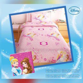 Sunshine Σετ σεντόνια Disney Princess Pink Μονό (160x260)