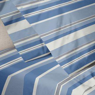 Sunshine Σετ Σεντόνια Menta Εμπριμέ 550 Blue Μονο (160x250)