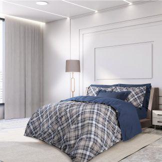 Greenwich Polo Club Σετ Σεντονια 170x260 Μονα 2112 Μπεζ - Μπλε