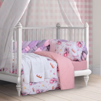 Κουβερτα Πλεκτη 80x110 Βαβυ 8816 Λευκο, Ροζ