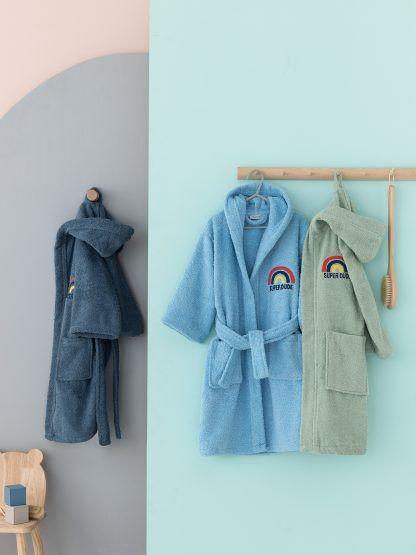 Palamaiki Μπουρνούζι Με Κουκούλα Kids Bath Super Dude Blue 6-8 Ετών