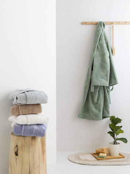 Palamaiki Μπουρνούζι Bathrobe Collection Simour White