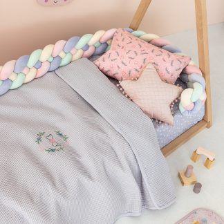 Palamaiki Κουβέρτα Πικέ Κούνιας Baby Blankets 100X150 CANDY LILAC